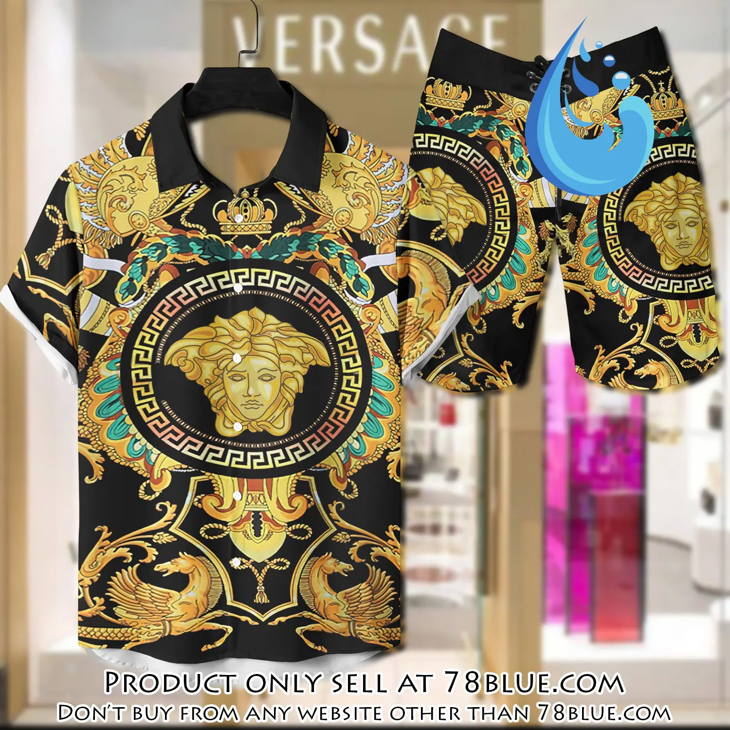 Versace luxury hawaiian shirt & short set lhs1211 78b5921221